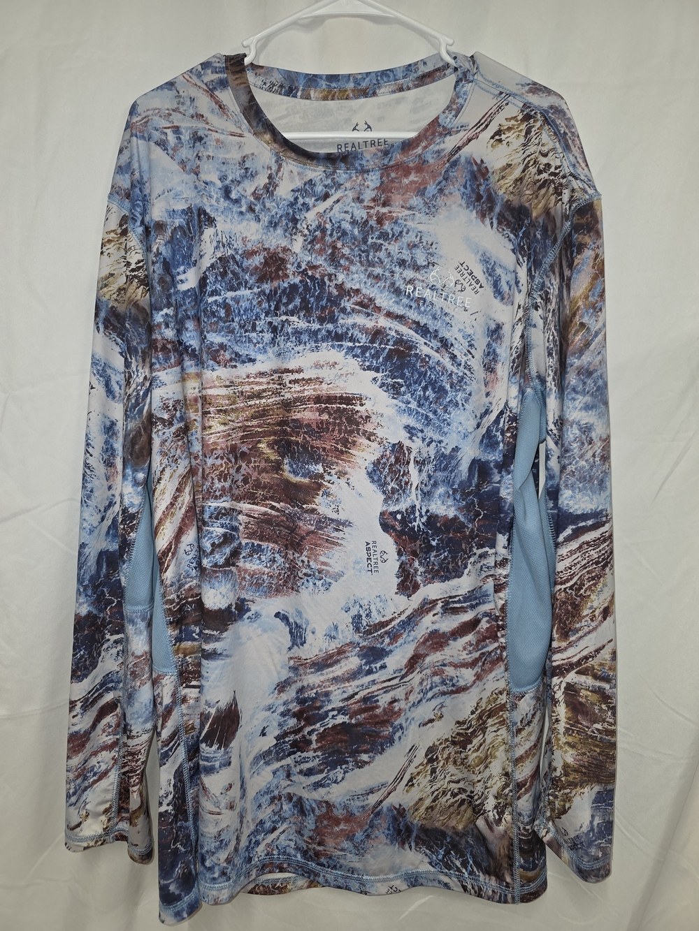 Realtree Gray and Blue Fishing Performance Shirt